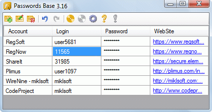 Passwords Base (โปรแกรมจำ password)