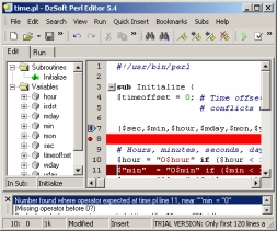 DzSoft Perl Editor (โปรแกรม แก้ไข หาข้อผิดพลาดของ Perl / CGI Script)