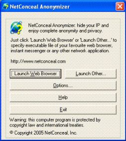 NetConceal Anonymizer (โปรแกรม ซ่อน IP ที่แท้จริง)