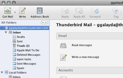โปรแกรมรับส่งอีเมล์ Mozilla Thunderbird