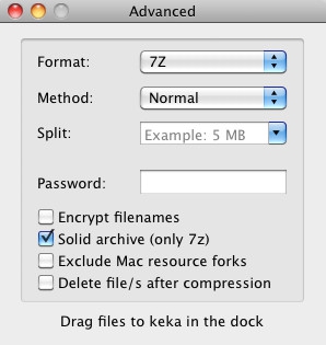 Keka โปรแกรมบีบอัดไฟล์ บน Mac