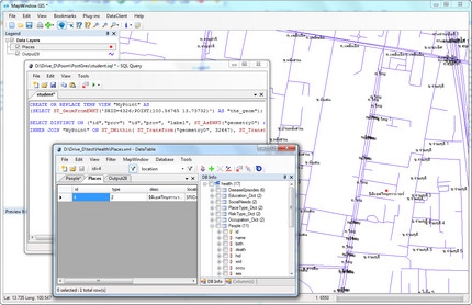 ปลั๊กอินเชื่อมต่อฐานข้อมูลใน MapWindow DataClient