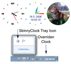 โปรแกรมนาฬิกาบนหน้าจอ Skinny Clock