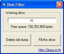 Disk Filler (โปรแกรม สำหรับเติมพื้นที่แฟลชไดรฟ์ให้เต็ม เพื่อกันไวรัส มาสร้างหรือ เกาะไฟล์ของเรา)