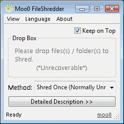 โปรแกรมหั่นไฟล์ Moo0 File Shredder
