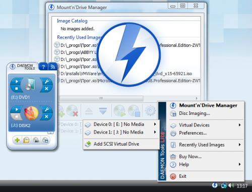 โปรแกรมจำลองไดร์ฟ Daemon Tools Lite