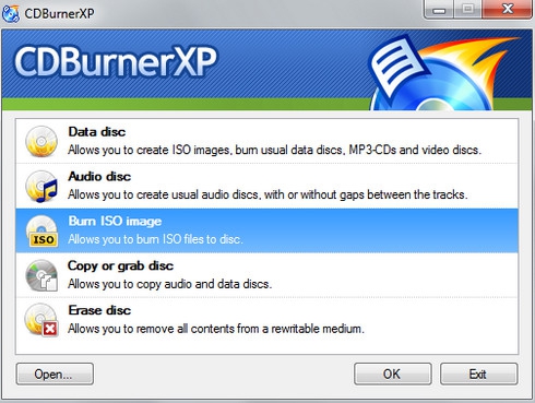 โปรแกรมไรท์แผ่น CDBurnerXP