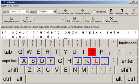 โปรแกรมหัดพิมพ์ดีด TypeFaster Typing Tutor