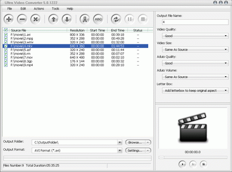 โปรแกรมแปลงไฟล์วิดีโอ Ultra Video Converter