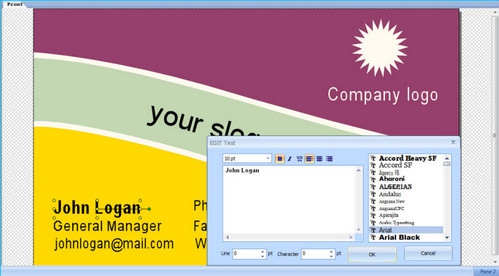 โปรแกรมพิมพ์นามบัตร Business Card Designer