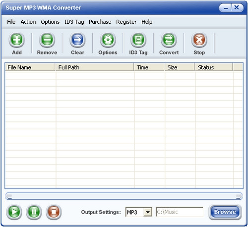 โปรแกรมแปลงไฟล์ Super MP3 WMA Converter