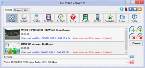 โหลดโปรแกรม FSS Video Converter