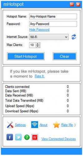 โปรแกรมแชร์ Wifi โปรแกรมแชร์เน็ต mHotspot