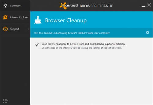 โปรแกรมจัดการเว็บเบราว์เซอร์ Avast Browser Cleanup