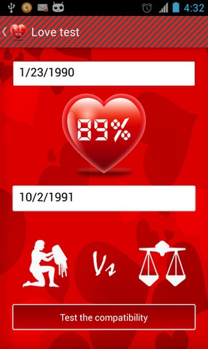 Love test calculator App ทดสอบความรัก