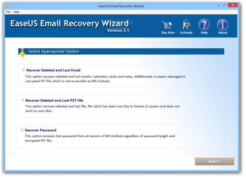 โปรแกรมกู้ข้อมูล EaseUS Email Recovery Wizard