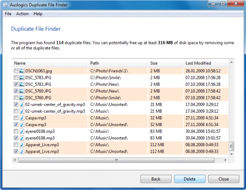 โปรแกรมหาไฟล์ซ้ำ Auslogics Duplicate File Finder
