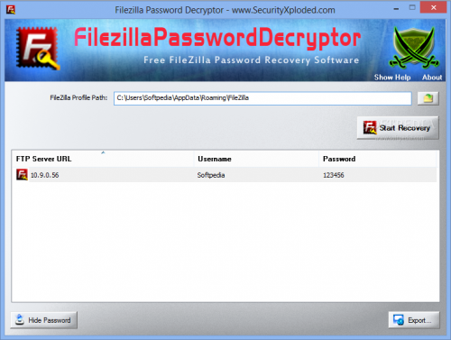 Filezilla Password Decryptor