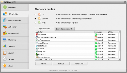 ดาวน์โหลดโปรแกรมป้องกันไฟร์วอล AVS Firewall