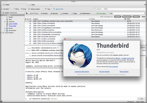 โปรแกรมจัดการเมล์ Thunderbird