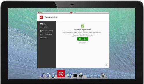 โปรแกรมสแกนไวรัสแมค Avira Free Antivirus for Mac
