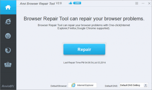 โปรแกรมทำความสะอาดเว็บเบราว์เซอร์ Anvi Browser Repair Tool