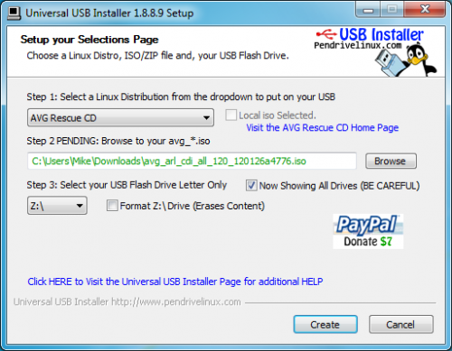 โปรแกรม Universal USB Installer