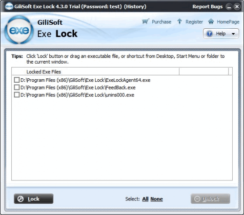 โปรแกรมซ่อนไฟล์ GiliSoft Exe Lock