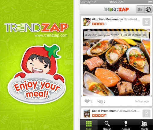 App รวมร้านอาหาร TrendZap
