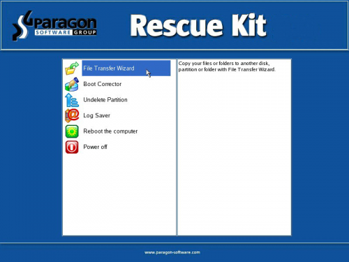 โปรแกรม Paragon Rescue Kit