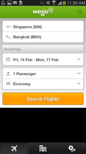 App ค้นหาเที่ยวบินและโรงแรม Wego
