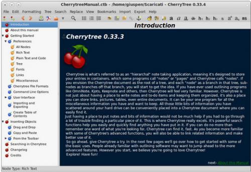 โปรแกรมสมุดจดบันทึก วางแผนงาน CherryTree