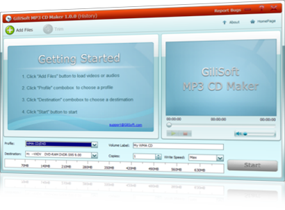 โปรแกรมไรท์แผ่น Gilisoft MP3 CD Maker