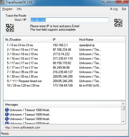 free download TraceRouteOK 3.33