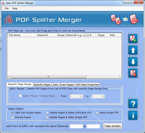 ดาวน์โหลดโปรแกรม Apex PDF Splitter Merger