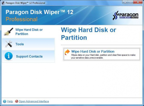 โปรแกรมแก้ไขพาร์ติชั่น Paragon Disk Wiper