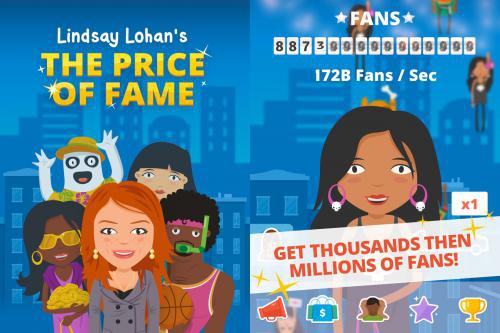 App เกมส์สร้างซุปตาร์ Lindsay Lohan Price of Fame
