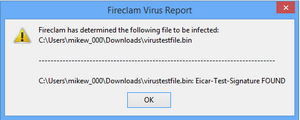 โปรแกรมสแกนไวรัส Fireclam