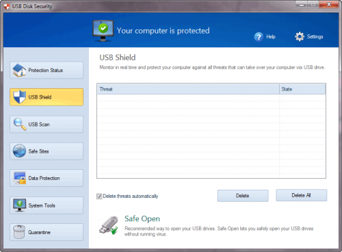 โปรแกรมป้องกันไวรัสแฟลชไดร์ USB Disk Security