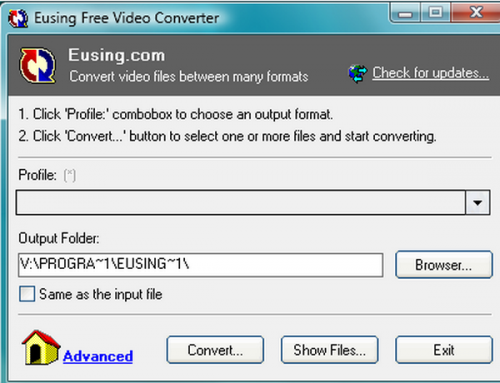 ดาวน์โหลดโปรแกรม Eusing Free Video Converter 