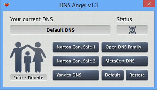 โปรแกรมบล็อกเว็บไซต์ DNS Angel 