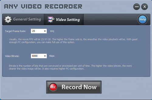 โปรแกรมอัดวิดีโอหน้าจอ Any Video Recorder 