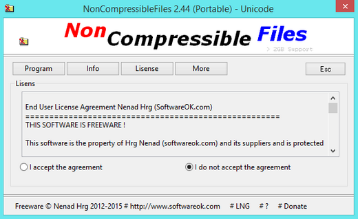 ดาวน์โหลดโปรแกรม NonCompressibleFiles
