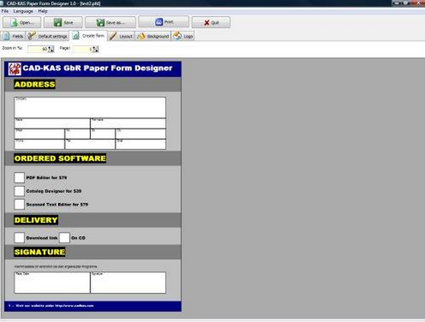 โปรแกรมสร้างฟอร์มเอกสาร Paper Form Designer