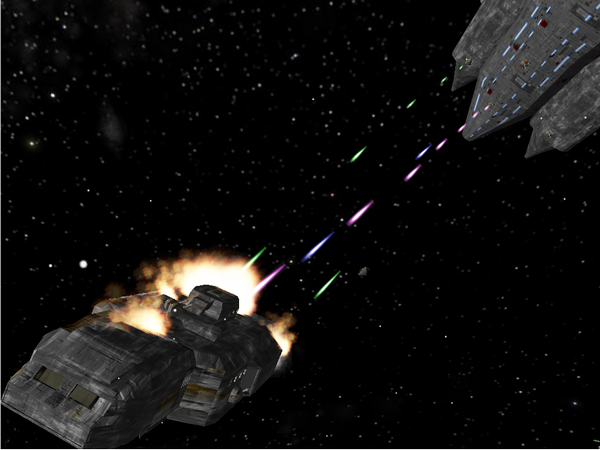 เกมส์ขับยานอวกาศยิงคู่ต่อสู้ Space Comba