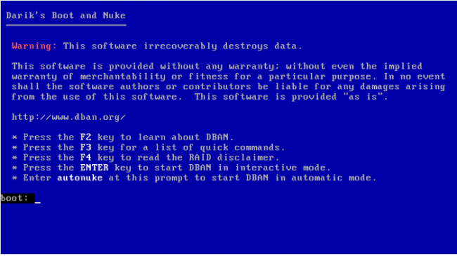 โปรแกรมลบไฟล์ถาวร ลบข้อมูลถาวร Dariks Boot and Nuke