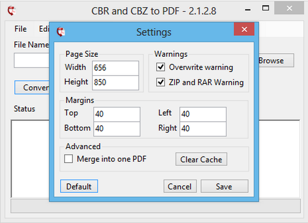โปรแกรมแปลงไฟล์ CBR and CBZ to PDF
