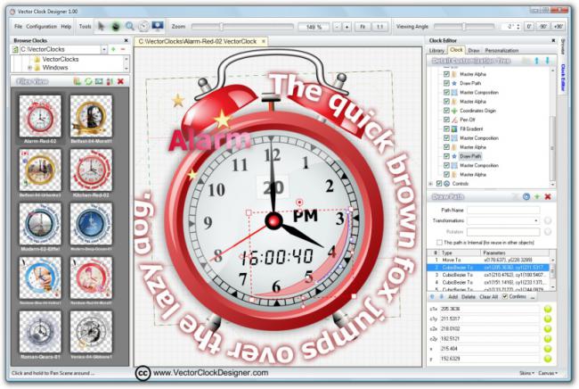 โปรแกรมออกแบบนาฬิกา Vector Clock Designer
