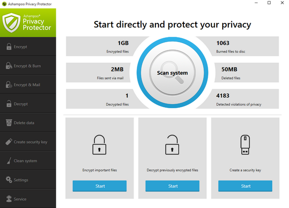 โปรแกรม Ashampoo Privacy Protector