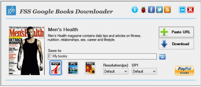 โปรแกรมโหลดหนังสือออนไลน์ FSS Google Books Downloader